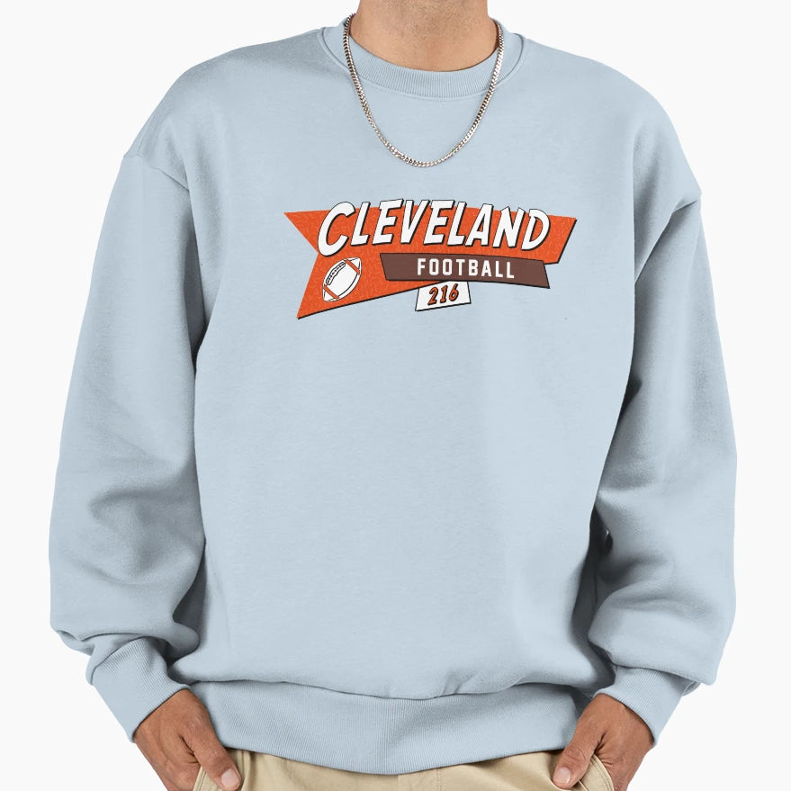 Cleveland 90S Football Sweatshirt - Unique Graphic Unisex - T-Shirt, Sweatshirt, Hoodie