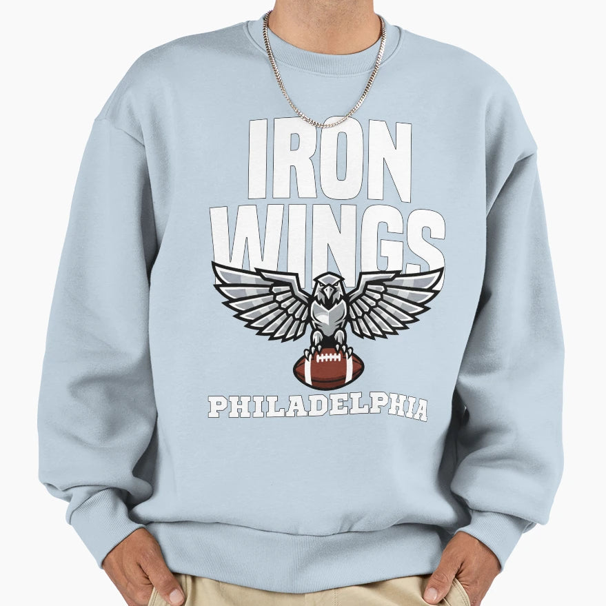 Philadelphia Iron Wings Sweatshirt - Aesthetic Graphic for Adults - T-Shirt, Sweatshirt, Hoodie