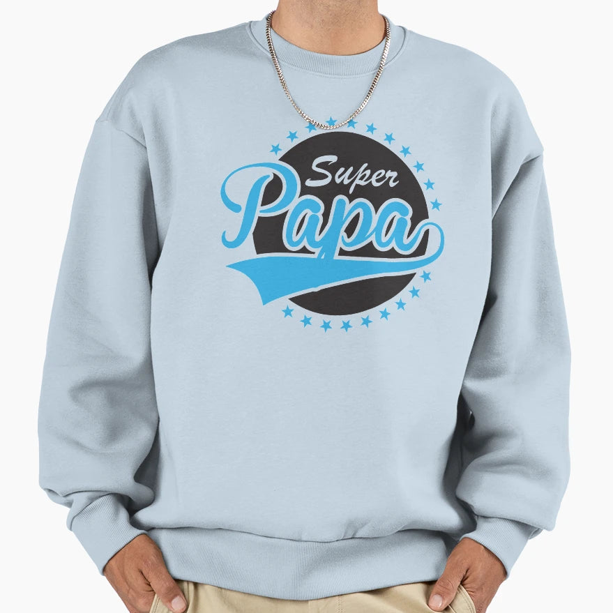 Super Papa Sweatshirt - Custom Art Print for Adults - T-Shirt, Sweatshirt, Hoodie