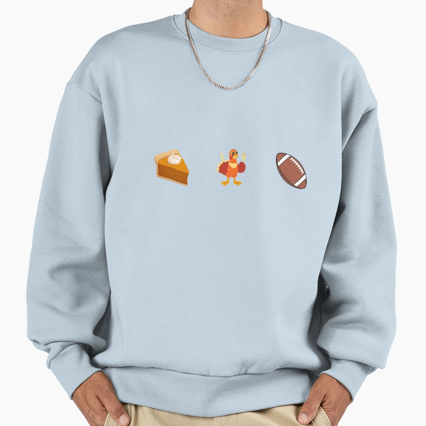 Thanksgiving Pie Turkey And Nfl Sweatshirt - Streetwear Style Unisex - T-Shirt, Sweatshirt, Hoodie
