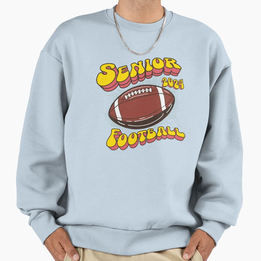 2024 Senior Football Sweatshirt - Novelty Apparel for Adults - T-Shirt, Sweatshirt, Hoodie