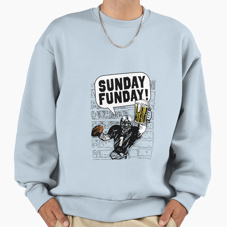 Sunday Funday Football Sweatshirt - Novelty Apparel for Adults - T-Shirt, Sweatshirt, Hoodie
