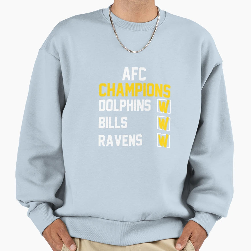 Kansas City Chiefs Afc Champions Sweatshirt - Casual Everyday Wear Unisex - T-Shirt, Sweatshirt, Hoodie