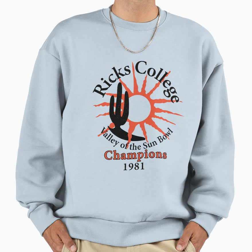 Ricks College Valley Sun Bowl Sweatshirt - Trendy Graphic for Adults - T-Shirt, Sweatshirt, Hoodie