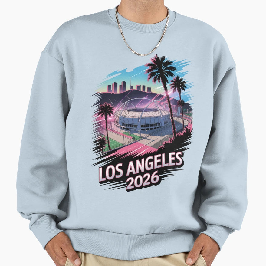 Los Angeles 2026 Palm Tree Sunset V18 T-Shirt - Unique Graphic Men Women - T-Shirt, Sweatshirt, Hoodie