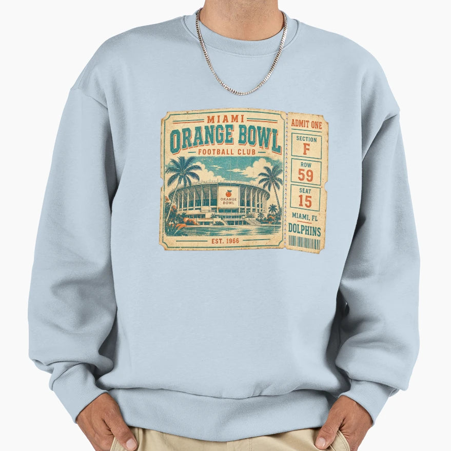 Orange Bowl Football Club Ticket Miami T-Shirt - Minimalist Print Unisex - T-Shirt, Sweatshirt, Hoodie