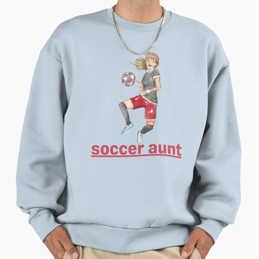 Soccer Aunt Sweatshirt - Aesthetic Graphic for Adults - T-Shirt, Sweatshirt, Hoodie