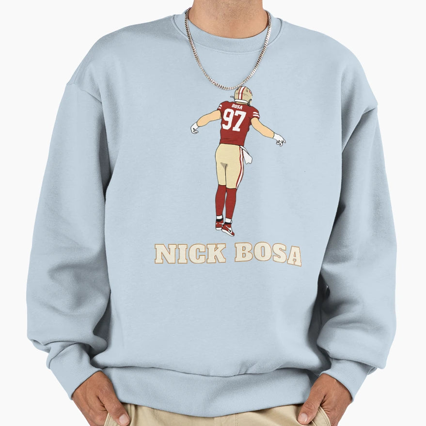 End Defensive Touchdown Player 97 Sweatshirt - Custom Art Print Men Women - T-Shirt, Sweatshirt, Hoodie