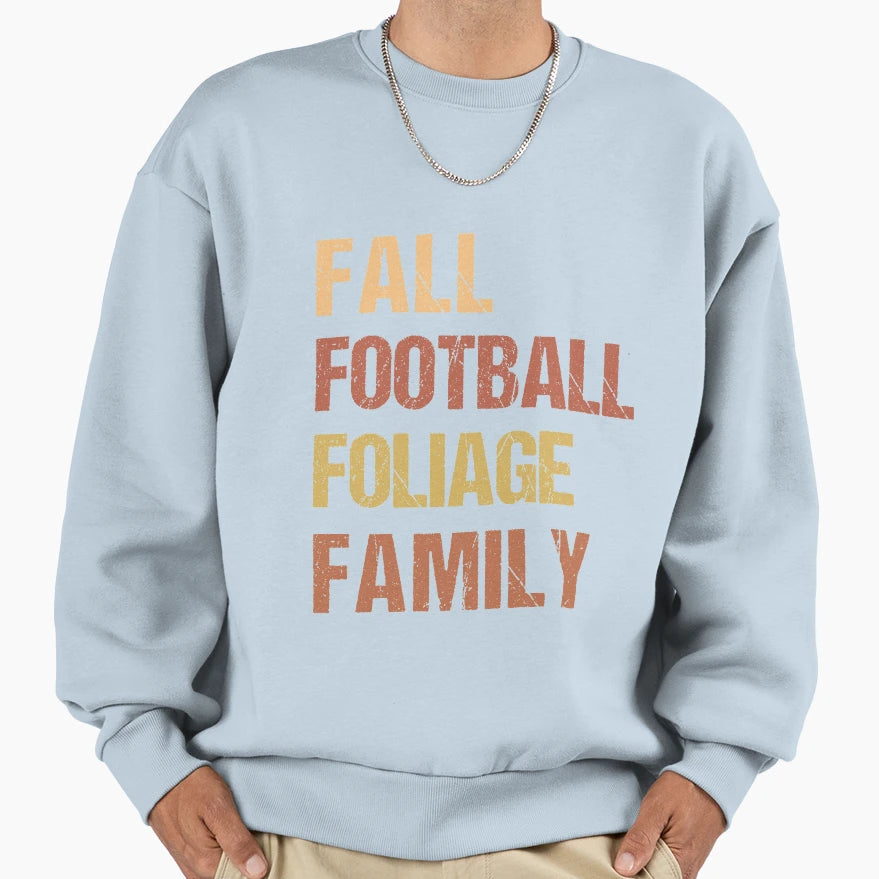 Fall Football Foliage Family Fall Sweatshirt - Minimalist Print for Adults - T-Shirt, Sweatshirt, Hoodie