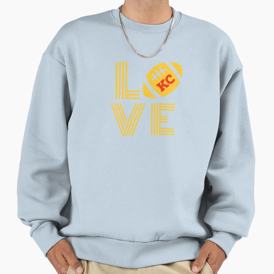 Chiefs Love Kc Kansas City Sweatshirt - Casual Everyday Wear Unisex - T-Shirt, Sweatshirt, Hoodie