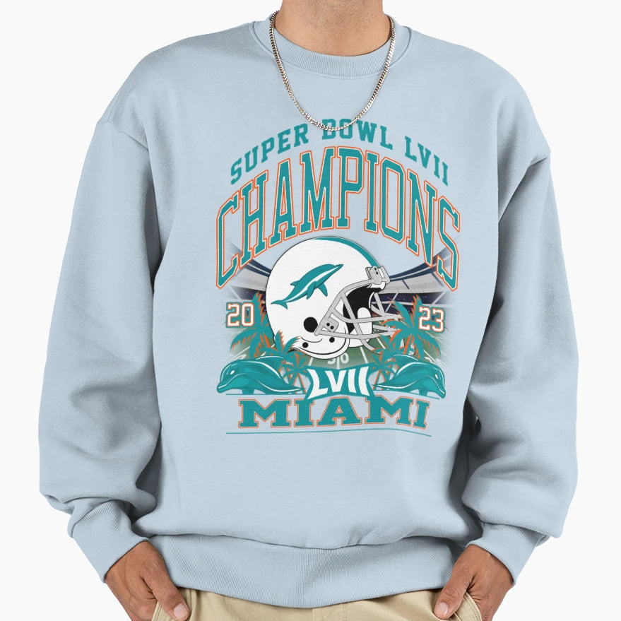 Football Miami Dolphins Sweatshirt - Streetwear Style Men Women - T-Shirt, Sweatshirt, Hoodie