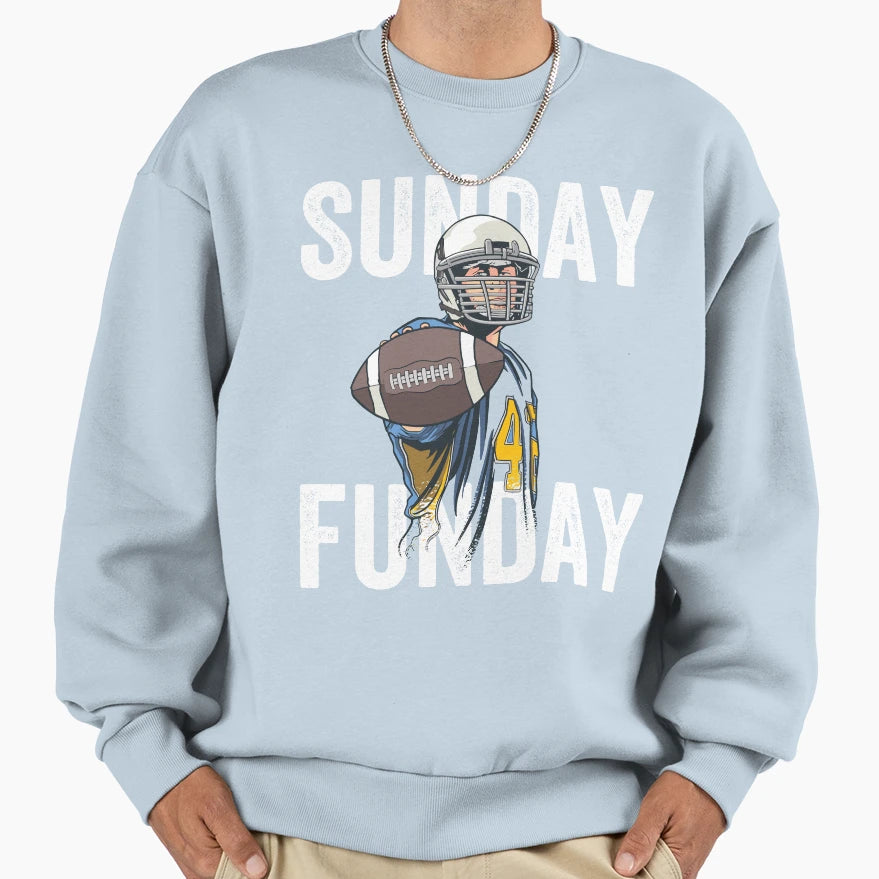 Sunday Funday American Football Game Sweatshirt - Novelty Apparel Unisex - T-Shirt, Sweatshirt, Hoodie