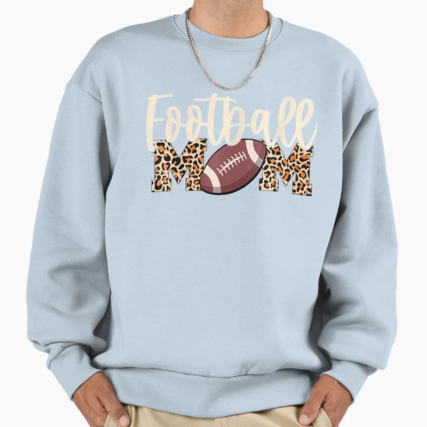 Football Mom Leopard Sweatshirt - Novelty Apparel for Adults - T-Shirt, Sweatshirt, Hoodie