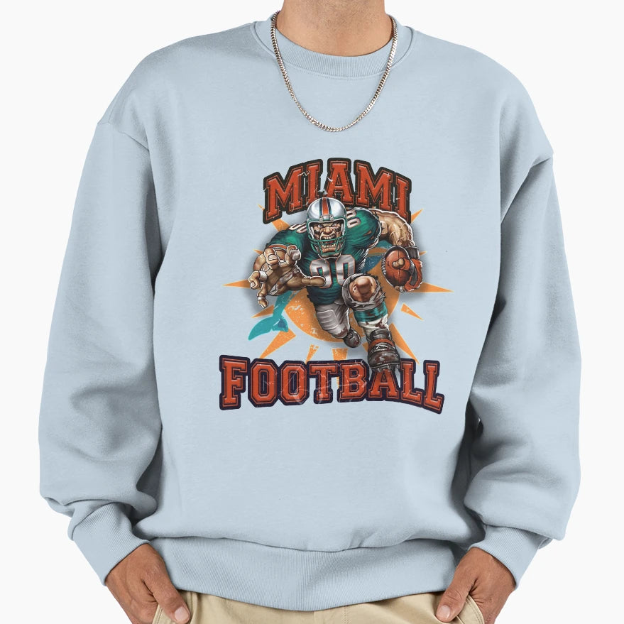 Miami Football Sweatshirt - Custom Art Print Men Women - T-Shirt, Sweatshirt, Hoodie