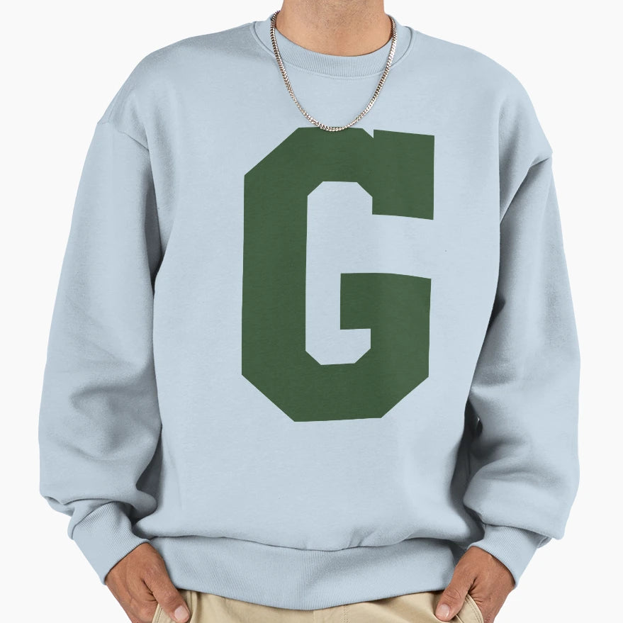 Alphabet Green G Sports Letter G Sweatshirt - Unique Graphic for Adults - T-Shirt, Sweatshirt, Hoodie