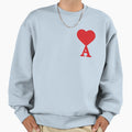 Letter Heart Initial Minimalist Sweatshirt - Graphic Print for Adults - T-Shirt, Sweatshirt, Hoodie