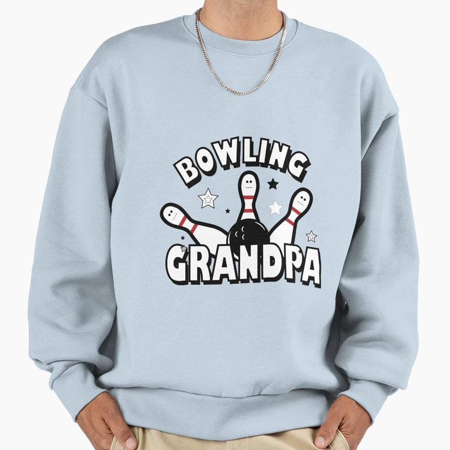 Bowling Grandpa Sweatshirt - Minimalist Print for Adults - T-Shirt, Sweatshirt, Hoodie