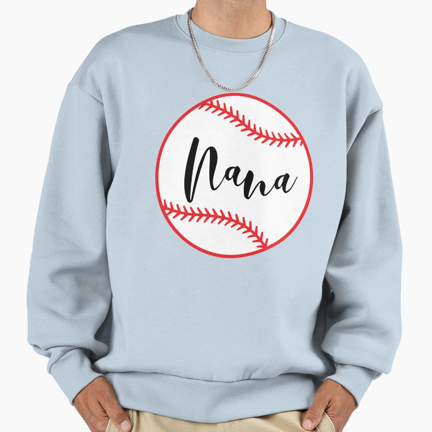 Baseball Nana Sweatshirt - Trendy Graphic for Adults - T-Shirt, Sweatshirt, Hoodie