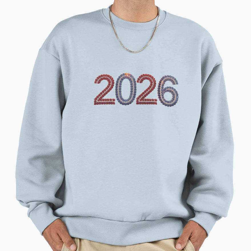 2026 Sparkle Jewel Year 2026 Sweatshirt - Aesthetic Graphic for Adults - T-Shirt, Sweatshirt, Hoodie