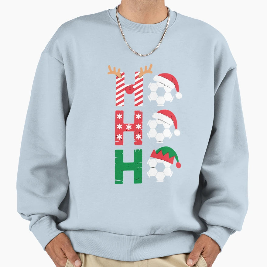 Football Ho Ho Ho Soccer Sport Sweatshirt - Aesthetic Graphic Unisex - T-Shirt, Sweatshirt, Hoodie
