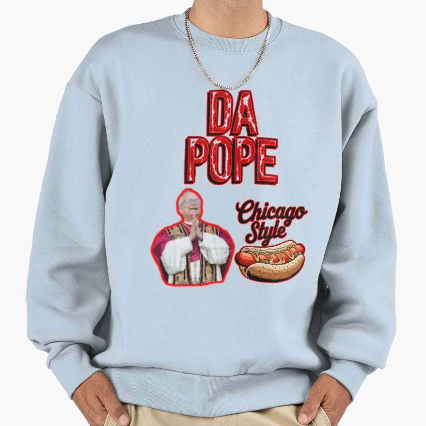 Pope Chicago Sweatshirt - Minimalist Print for Adults - T-Shirt, Sweatshirt, Hoodie