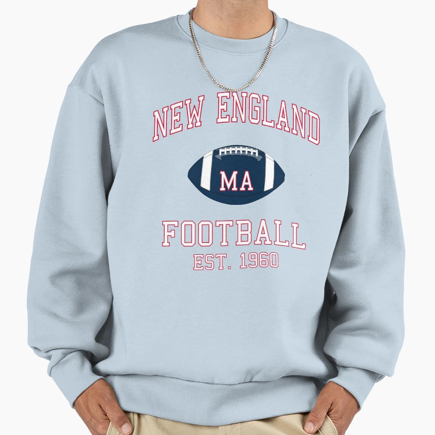 New England Football Sweatshirt - Fun Novelty Design for Adults - T-Shirt, Sweatshirt, Hoodie