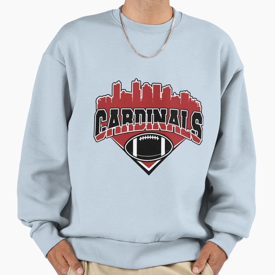Cardinals Football Skyline T-Shirt - Fun Novelty Design for Adults - T-Shirt, Sweatshirt, Hoodie