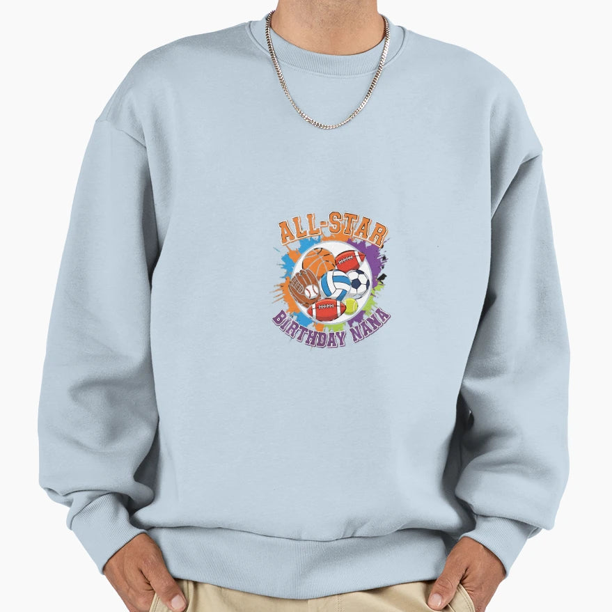 All Star Nana Sports Grandma Sweatshirt - Custom Art Print for Adults - T-Shirt, Sweatshirt, Hoodie