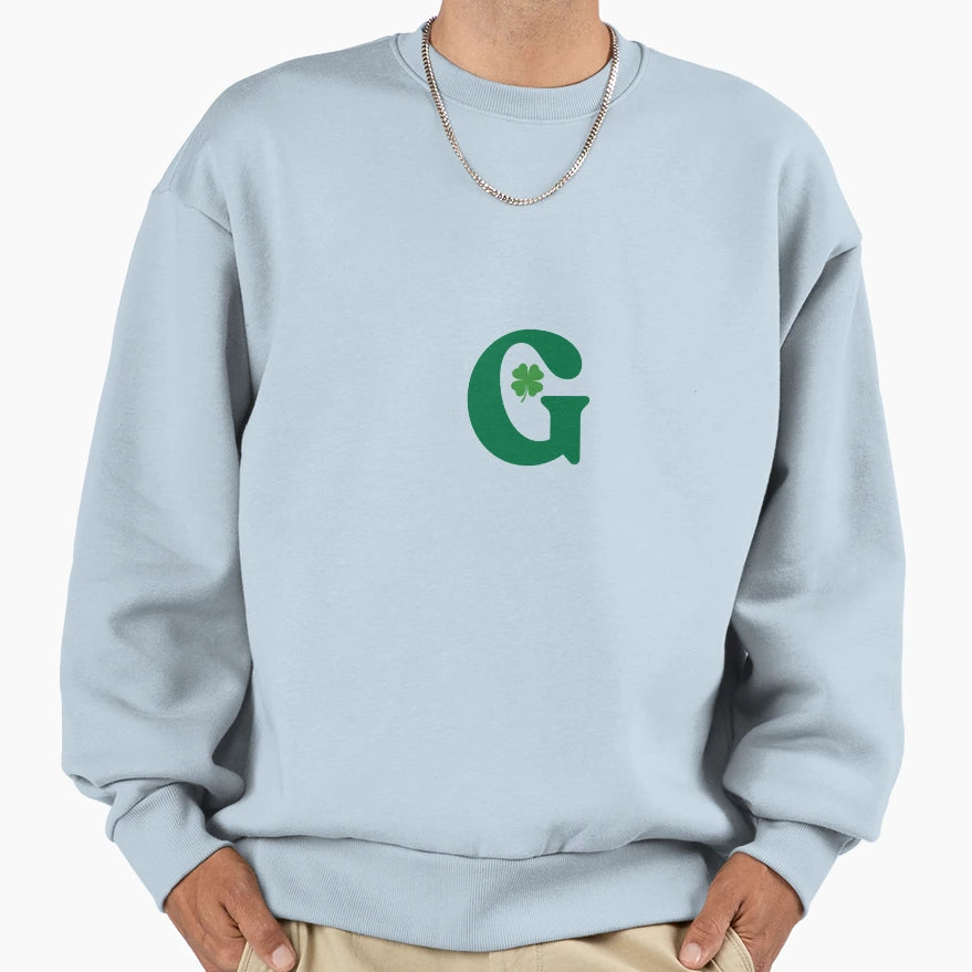 Lucky Green G Shamrock Emblem Sweatshirt - Custom Art Print for Adults - T-Shirt, Sweatshirt, Hoodie