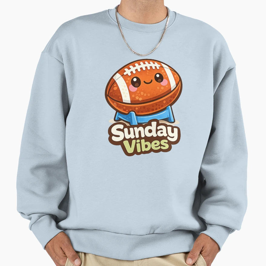 American Football Sunday Vibes Sweatshirt - Trendy Graphic for Adults - T-Shirt, Sweatshirt, Hoodie