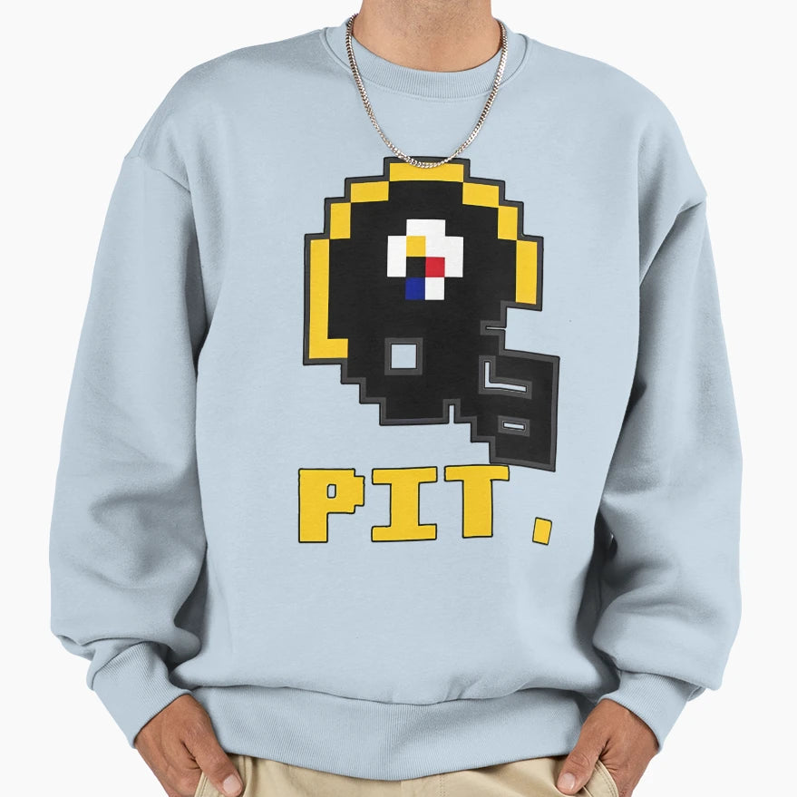 Pittsburgh Football Tecmo Bowl Video T-Shirt - Novelty Apparel for Adults - T-Shirt, Sweatshirt, Hoodie
