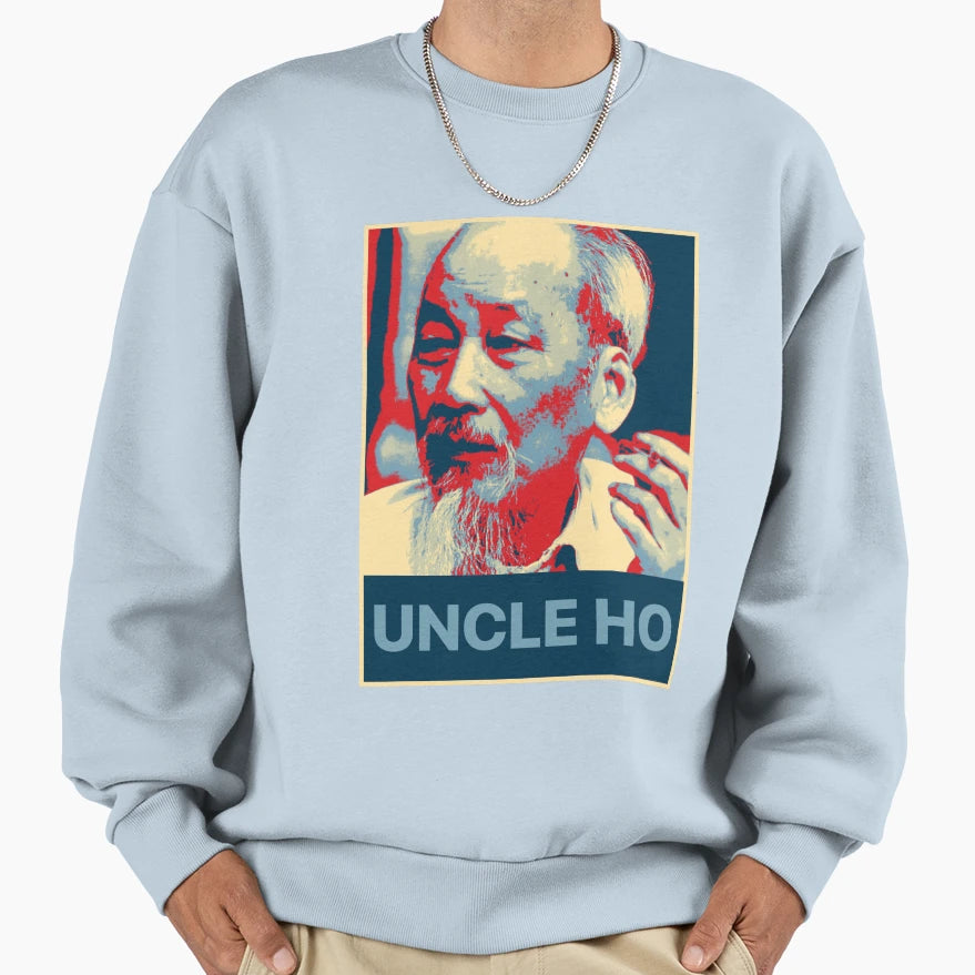Uncle Ho Sweatshirt - Minimalist Print for Adults - T-Shirt, Sweatshirt, Hoodie