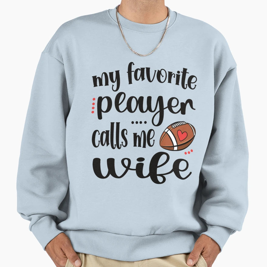 Proud Football Wife Football Player T-Shirt - Minimalist Print for Adults - T-Shirt, Sweatshirt, Hoodie