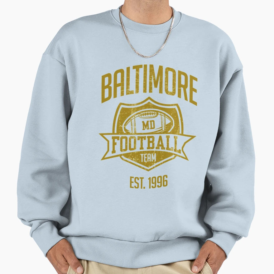 Baltimore Football Team Inspired Sweatshirt - Custom Art Print Unisex - T-Shirt, Sweatshirt, Hoodie