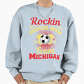 Rockin Soccer Mom From Michigan Sweatshirt - Trendy Graphic Unisex - T-Shirt, Sweatshirt, Hoodie