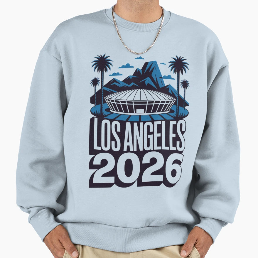 Los Angeles 2026 Palm Tree Sunset V22 T-Shirt - Novelty Apparel Unisex - T-Shirt, Sweatshirt, Hoodie