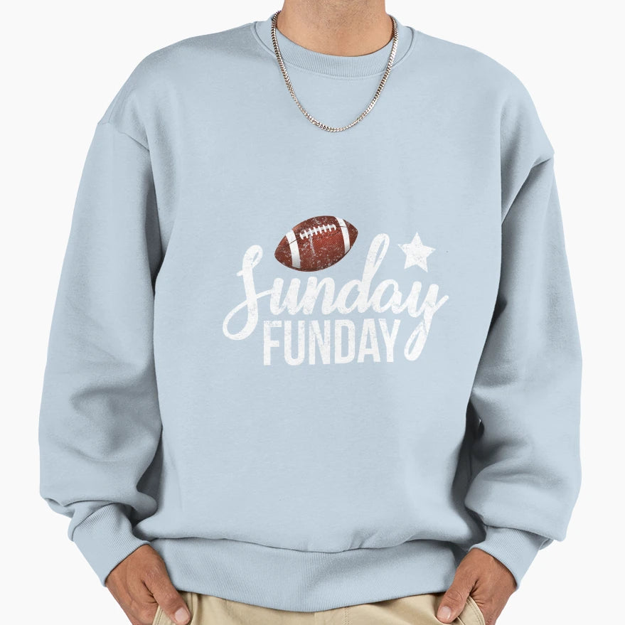 Sunday Football Funday Season Sweatshirt - Graphic Print Men Women - T-Shirt, Sweatshirt, Hoodie