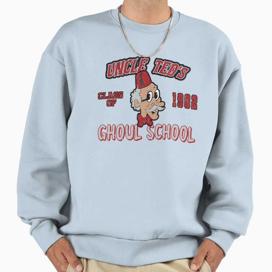 Distressed Uncle Teds Ghoul School Sweatshirt - Novelty Apparel Unisex - T-Shirt, Sweatshirt, Hoodie