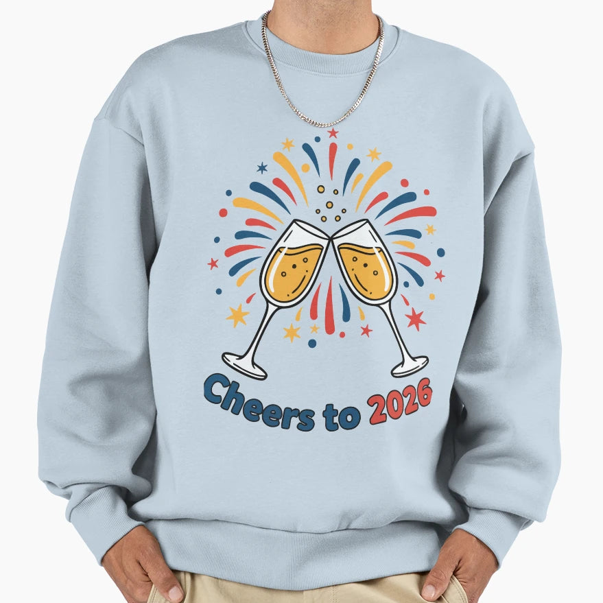 Cheers To 2026 Fireworks Celebration Sweatshirt - Unique Graphic for Adults - T-Shirt, Sweatshirt, Hoodie