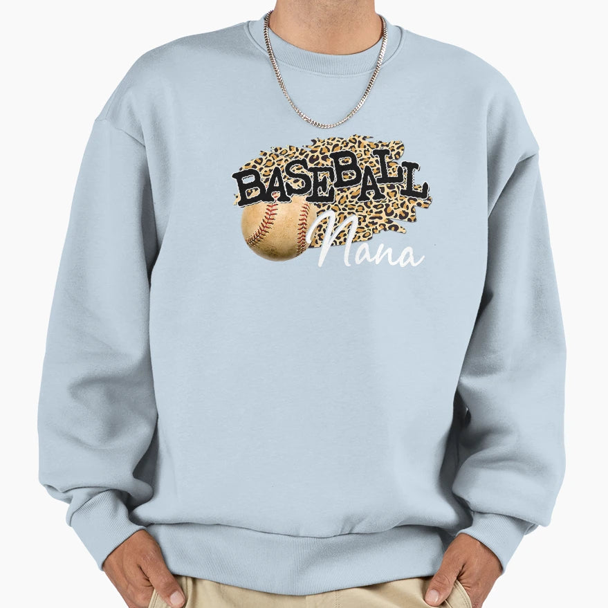 Baseball Nana Leopard Mothers Sweatshirt - Casual Everyday Wear for Adults - T-Shirt, Sweatshirt, Hoodie