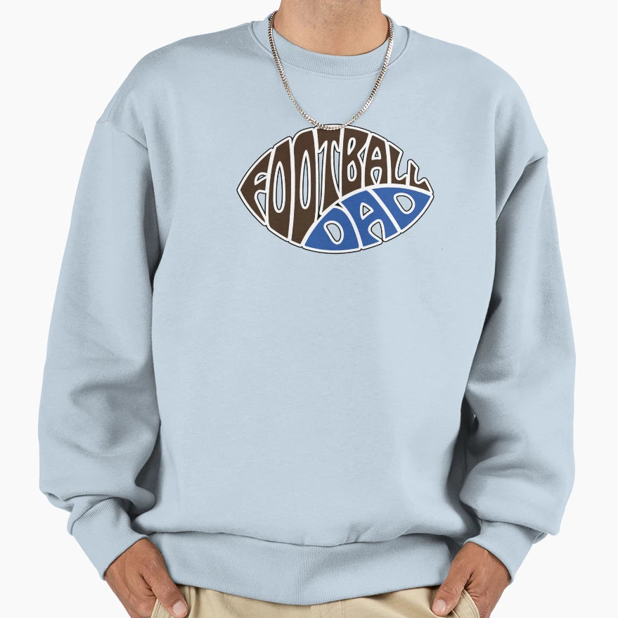 Football Dad Drawing Fathers Day Sweatshirt - Aesthetic Graphic Unisex - T-Shirt, Sweatshirt, Hoodie
