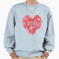 Love Football Heart Sweatshirt - Aesthetic Graphic Men Women - T-Shirt, Sweatshirt, Hoodie