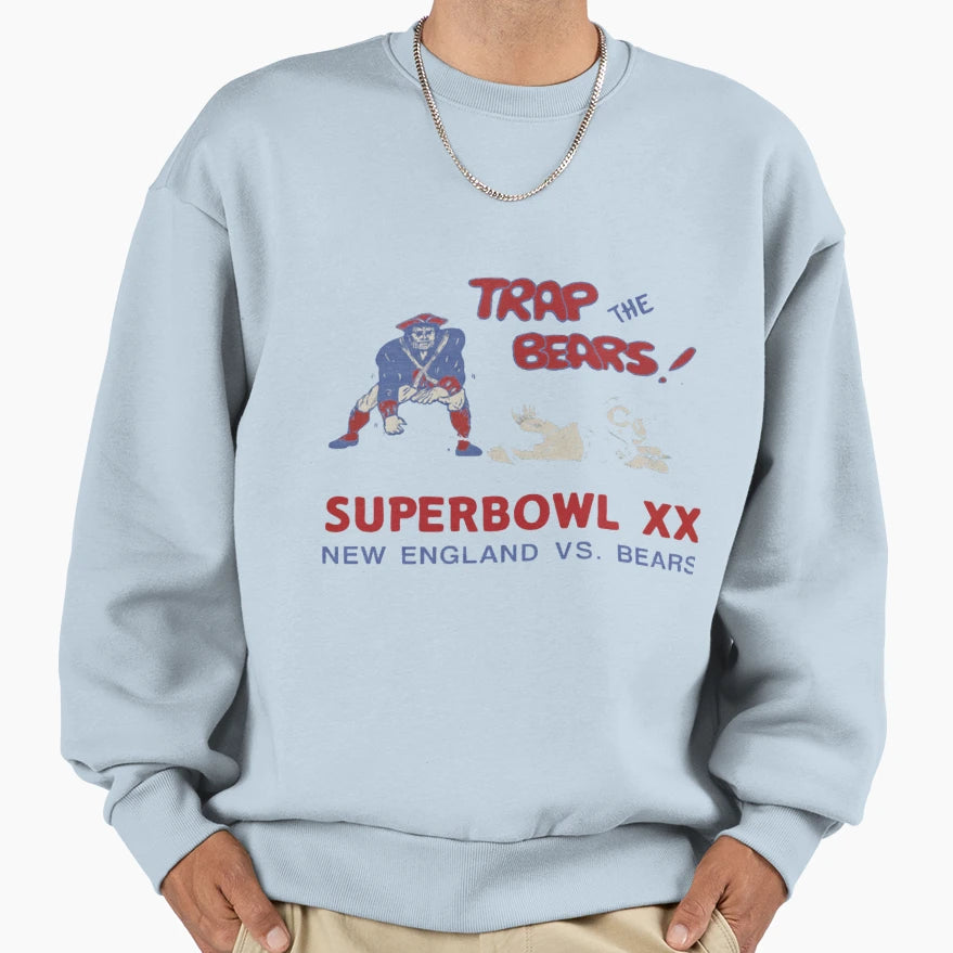 Trap Bears Superbowl New England Sweatshirt - Graphic Print Men Women - T-Shirt, Sweatshirt, Hoodie