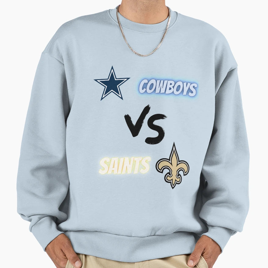 Cowboys Vs Saints Sweatshirt - Graphic Print Unisex - T-Shirt, Sweatshirt, Hoodie