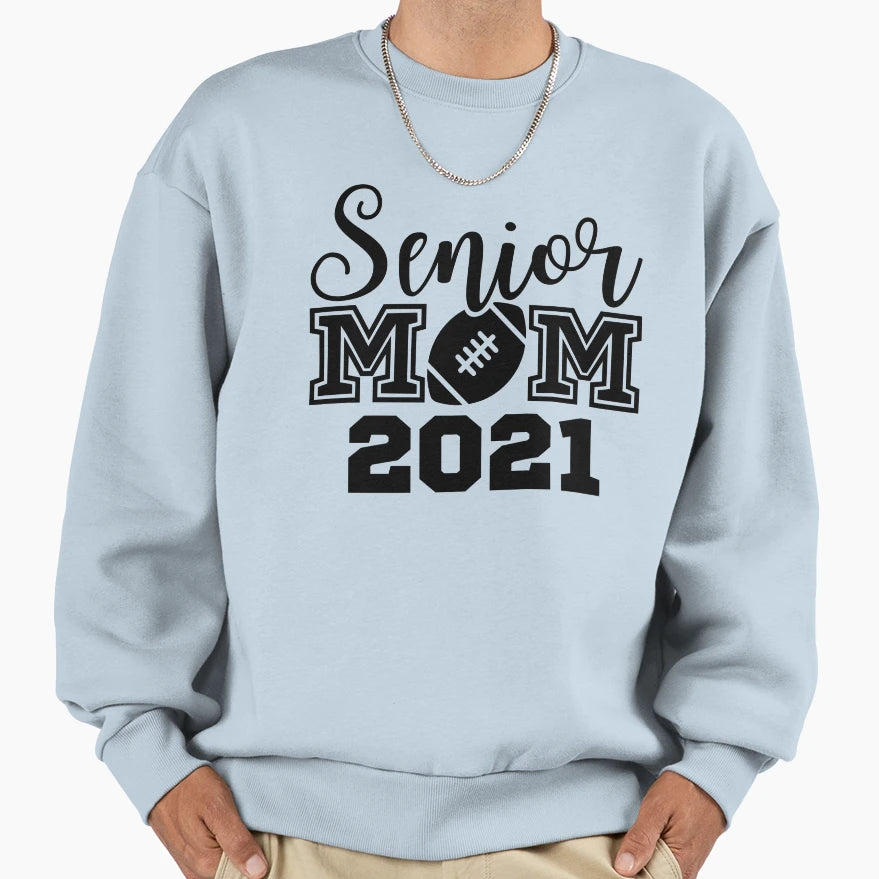 Football Senior Mom 2021 Funny T-Shirt - Minimalist Print for Adults - T-Shirt, Sweatshirt, Hoodie