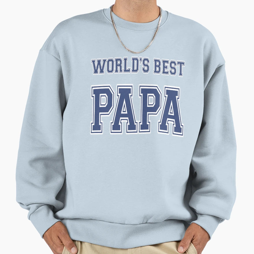 Worlds Best Papa Athletic Sweatshirt - Graphic Print Unisex - T-Shirt, Sweatshirt, Hoodie