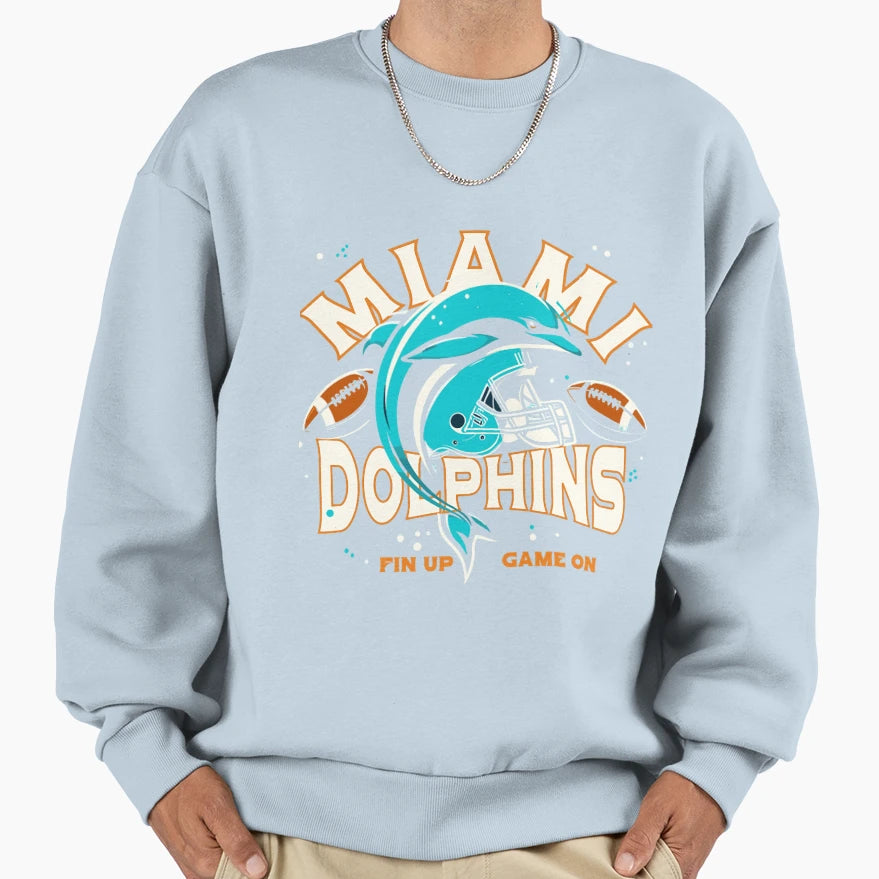 Art Miami Dolphins Sweatshirt - Aesthetic Graphic for Adults - T-Shirt, Sweatshirt, Hoodie