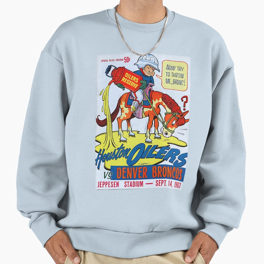 Oilers V Broncos Sweatshirt - Novelty Apparel Men Women - T-Shirt, Sweatshirt, Hoodie