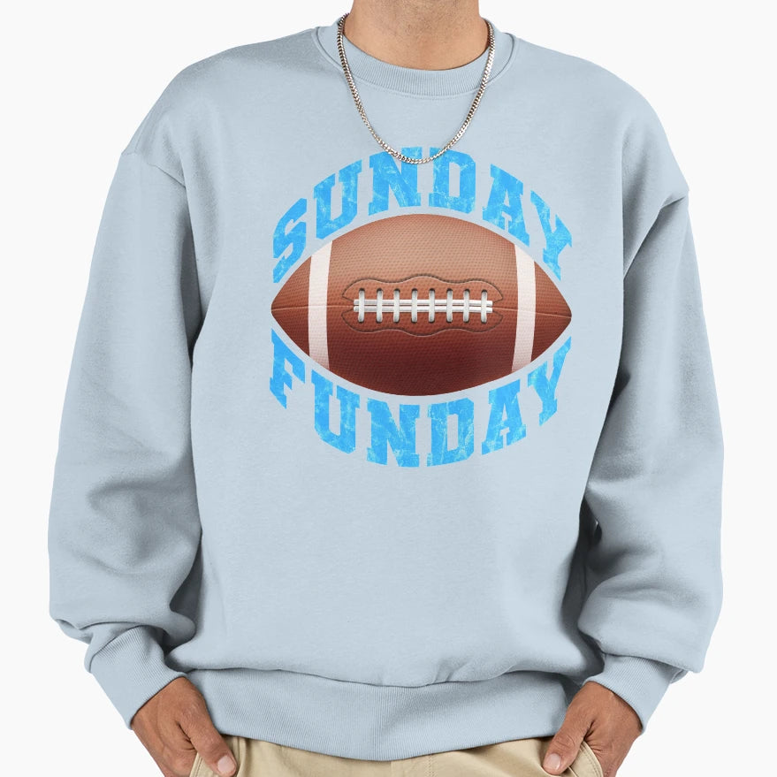 Sunday Funday Football Funny Sweatshirt - Novelty Apparel for Adults - T-Shirt, Sweatshirt, Hoodie