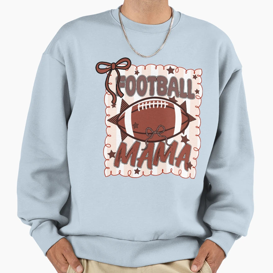 Football Mama Football Season Bow Sweatshirt - Minimalist Print Unisex - T-Shirt, Sweatshirt, Hoodie